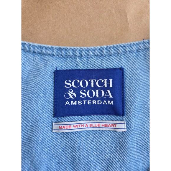 Scotch & Soda Denim Dress Belted XS Blue Mini Pockets NWT - Picture 11 of 12